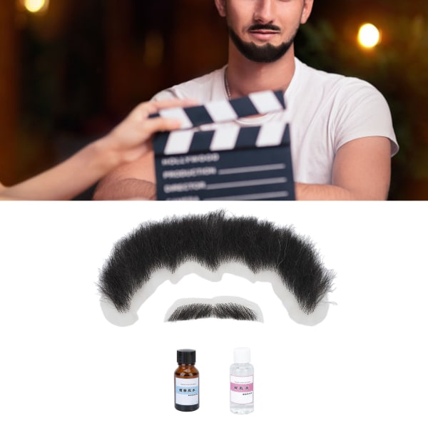 Fake Beards Movie Makeup Props Performance Fake Face Beards for Men med 15 ml lim 30 ml limfjerner