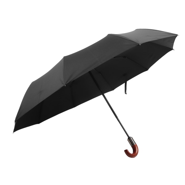 Vikbart paraply 10 ben UV-skydd Autoöppning Autostäng Vindtätt paraply med böjt trähandtag för män, kvinnor, icke limtyp