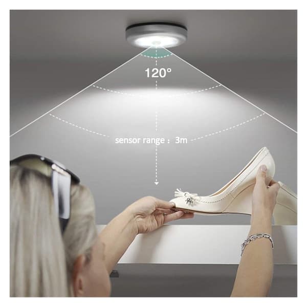 LED-nattlampa med rörelsesensor 6000K 3-pack Vit