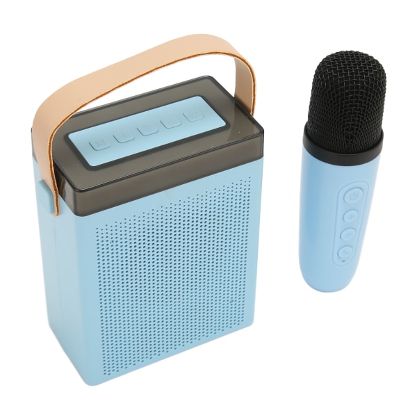 Karaokemaskine Multifunktion RGB Lighting Bærbar Bluetooth-højttaler med 2 trådløse mikrofoner til voksne og børn Blå