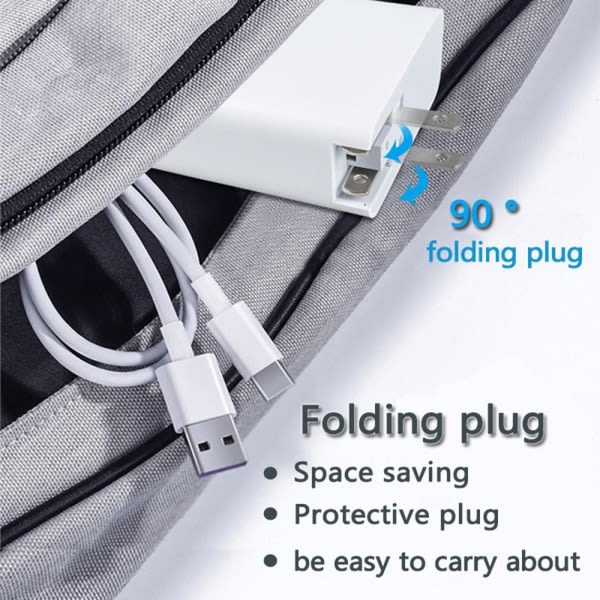 100W GaN Ladeadapter Dobbel Type C QC3.0 USB-A EU-Plugg