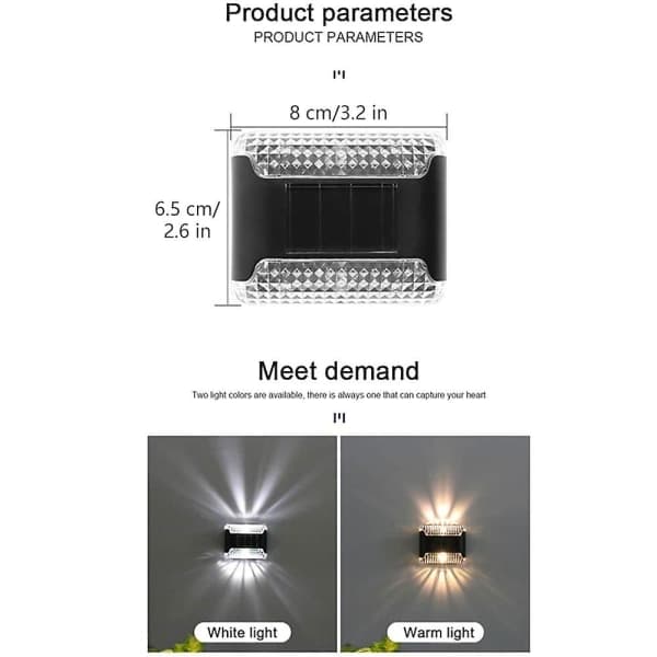 4 stk Solcellelamper Udendørs LED Veranda Vandafvisende