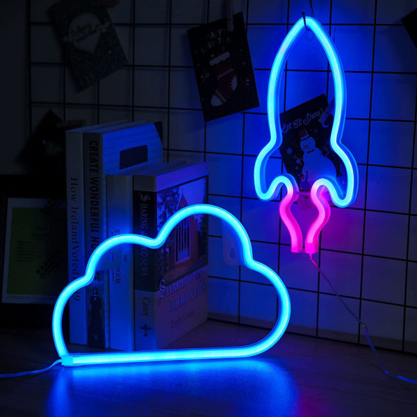 Neonljus,Hängande Neonljus USB/ Batteri Neonljuslampa