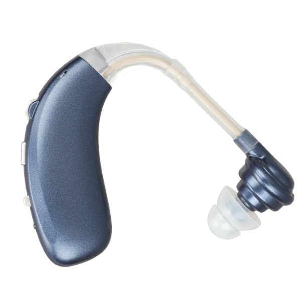 Enkeltlydsforstærker-øretelefon Genopladelig Bluetooth-lydhjælpsforstærker-øretelefon til filmvisning Blå