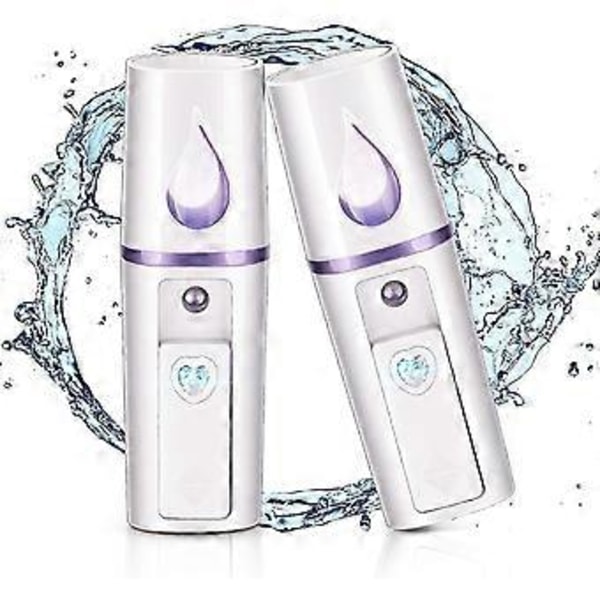 2 stk. Nano Facial Mister Bærbar Mini Ansigtsmist Steamer Handy Mist Sprøjte med Spejldesign Mo