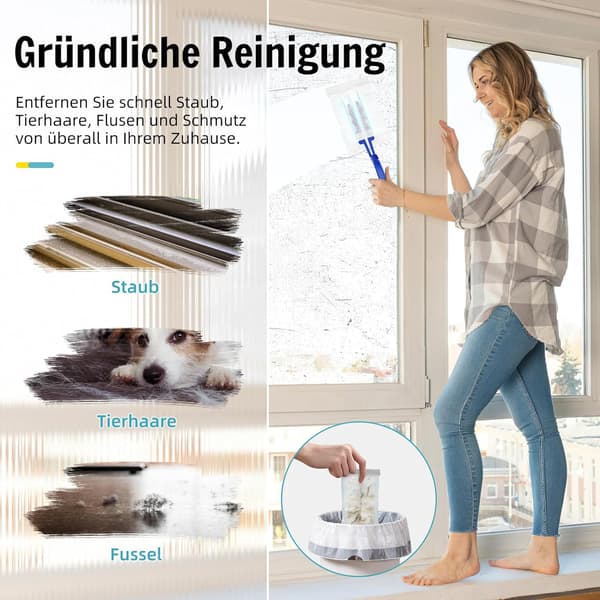 30 Swiffer Anti-Damm Magnetdukar med 1 Handtag