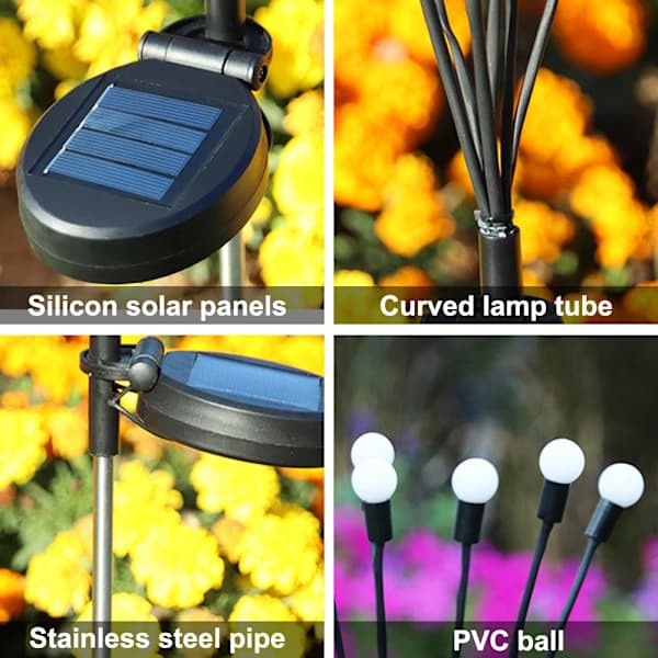Aurinko LED -tulikärpävalot, ulkopihan koristevalot