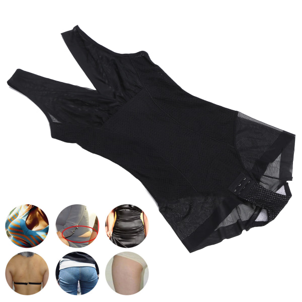 Postpartum Butt Lifting Body Shapewear Mavekontrol Slankende talje Trainer Bodysuit (Sort)XL