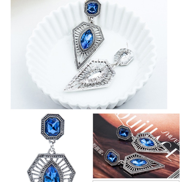 Stilfuld overdrevet safir hul ud kvinder øredråbe øreringe dekoration smykker tilbehør