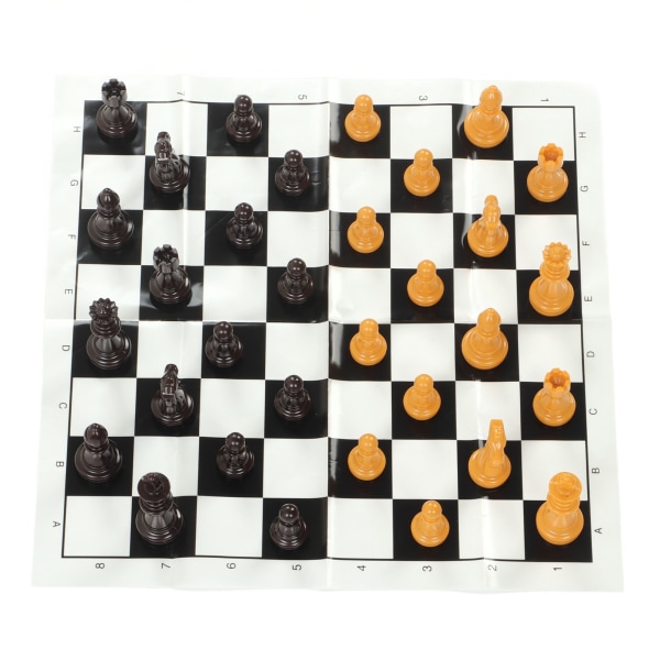 Internasjonalt sjakksett i plast med 25 cm plastfilm sjakkbrett PS internasjonal sjakk for voksne barn Brun