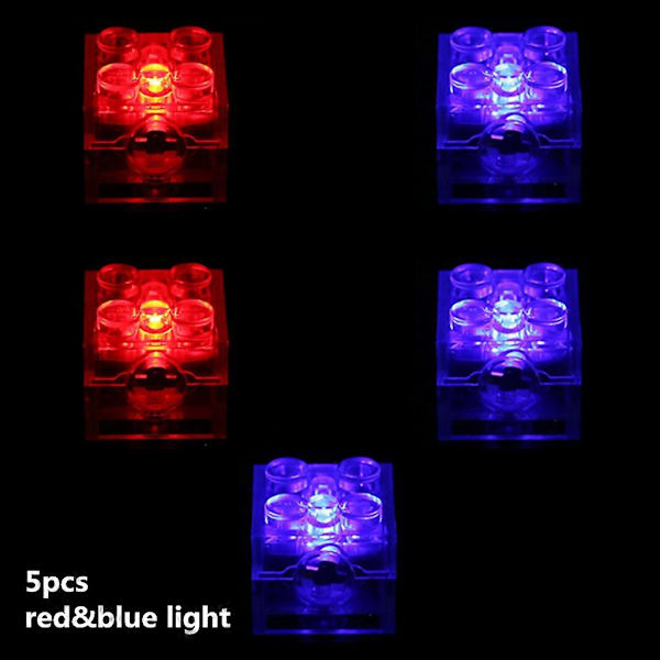 Valosetti Läpinäkyvät Palikat Varaosat DIY Rakennuspalikoille Red blue double flash