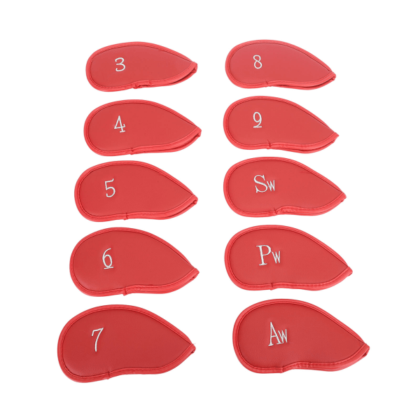 10 STK Cover PU-läder Skyddande nötningsbeständig Lätt att rengöra för de flesta standardklubbor Röd