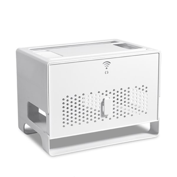 Reitittimen säilytyslaatikko kaksikerroksinen ontto irrotettava pölytiivis lämmönpoistokaapelin hallintalaatikko valkoinen
