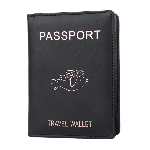 Passhållare med multi kortplatser PU Svart Vattentät Bekväm Touch Passport-reseplånbok för män kvinnor