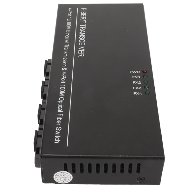 SFP fiberswitch 8 portar 10 100M självanpassande LED-indikator Plug and Play Ethernet optisk switch för nätverk 100?240V EU-kontakt