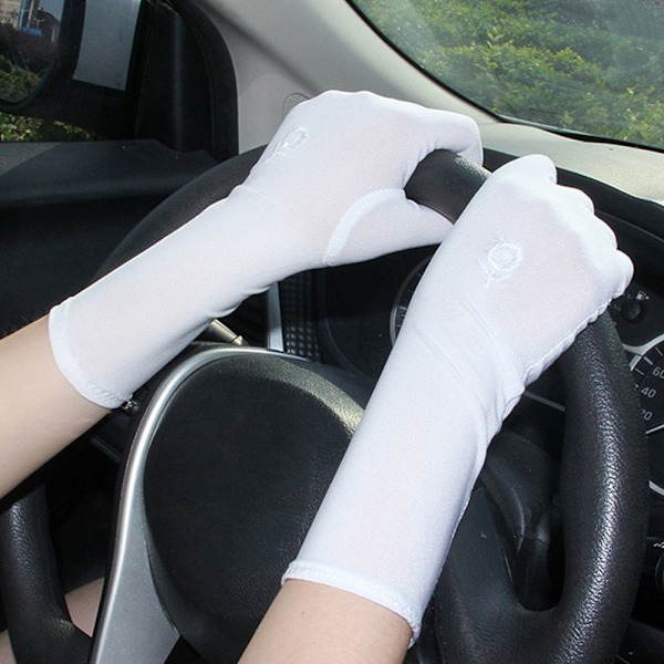 Dam Flickor Mellanlånga Elastiska Handskar Sommarhandskar för Bilkörning grey