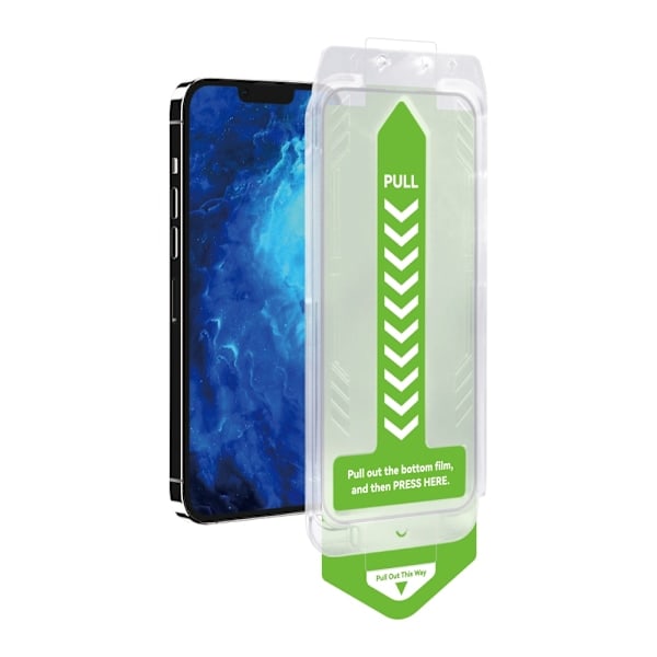 9H Härdat Glas med Monteringsram för iPhone 13 Pro Max Premium Glas Svart