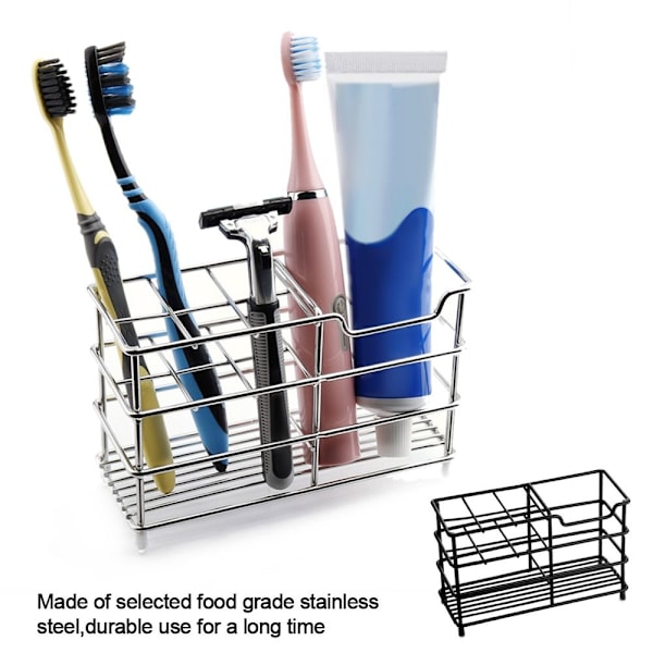 Tannbørsteholder Oppbevaringsstativ SILVER 6 GRID silver