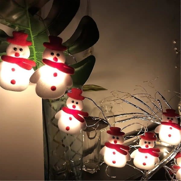1,5m 10led Snowman Julgran Led Garland String Ljus Juldekoration för hemmet (varm vit) 1.