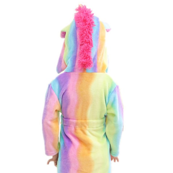 Barnmorgonrock Flanellrock Långärmad Förälder Barnkläder Sovkläder Söta tecknade djurmönster Rainbow Pegasus 55.12in