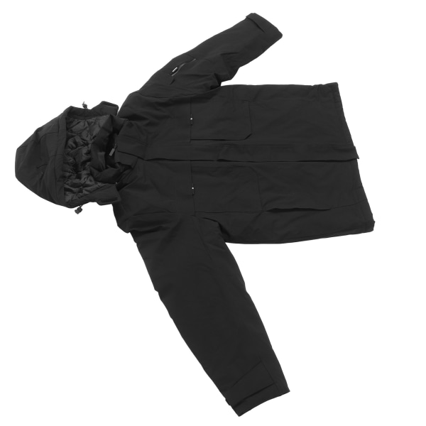 Oppvarmet jakke for menn kvinner Vanntett vindtett oppvarmet jakke med hette vinter utendørs oppvarming frakk L