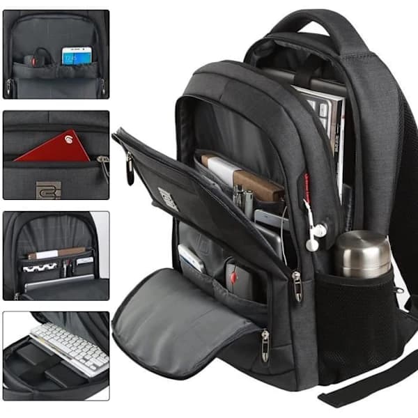 17.3 inch Laptop Backpack with USB Charging Port, Water Resistant