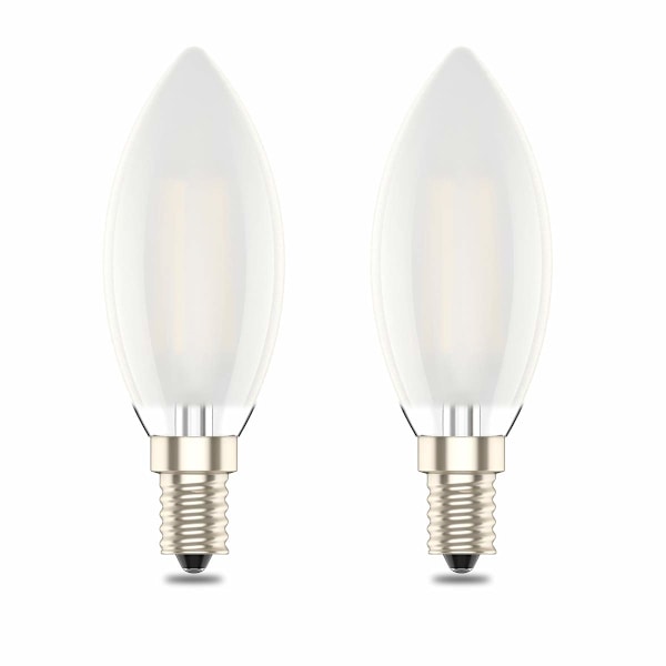 E14 Dæmpbar LED-lyskilde - C35 Lille Edison-skrue - 4w svarende til 40w - Varmt hvid 2700K 2-pak