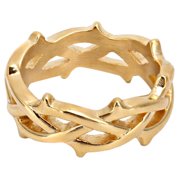 Fashionabla enkel fiskformad vävd ring metall retro män ring hand smycken tillbehör guld