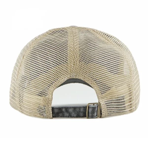Trucker Kasket Mesh Beige Bag Justerbar Hat Snapback 2-tons Kasket 6 Panel (sort) vin