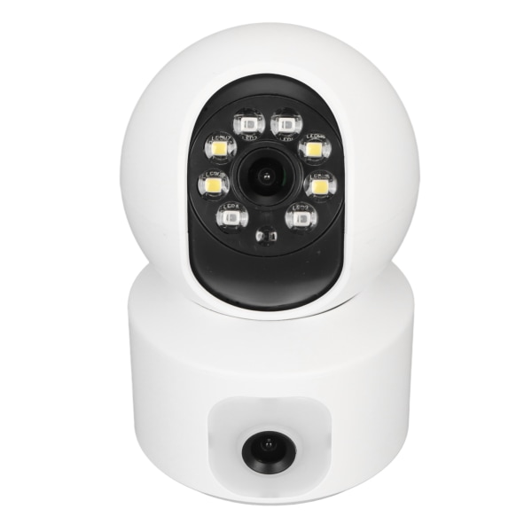 Sikkerhedskamera med dobbelt objektiv 2K 4MP 2.4G trådløs indendørs farve Natvisning 2-vejs lydbevægelsesdetektion til kæledyrshjem