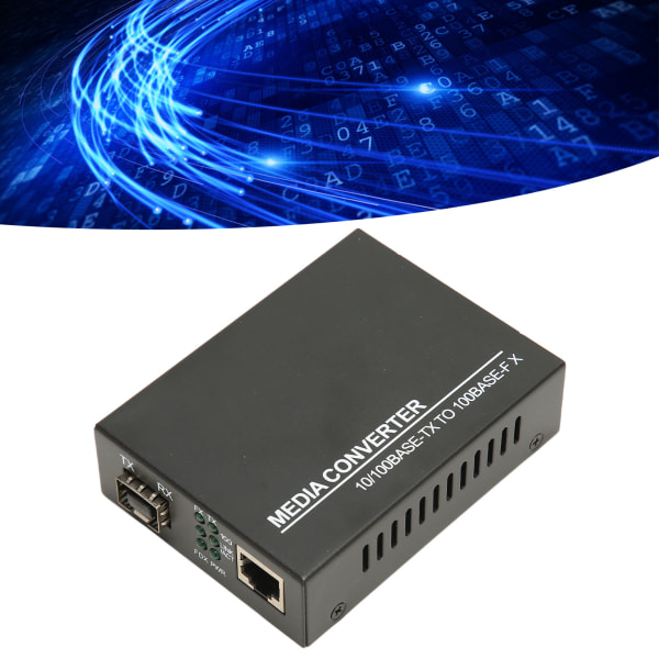 SFP Ethernet Switch 10M 100M Auto Negotiate Full Half Duplex LED Indikator Fiber Media Converter för Ethernet 100?240V EU-kontakt