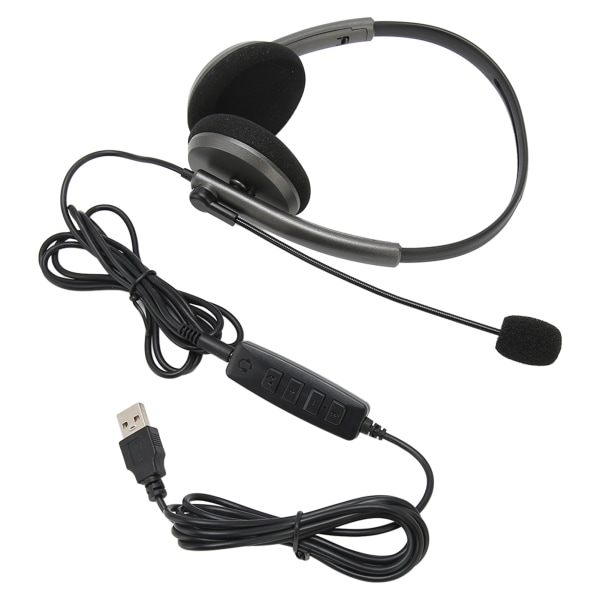 Call Center Headset Multifunktionellt Snyggt brusreducerande HD-samtal Hörselskydd Telefon Headset Space Grå USB