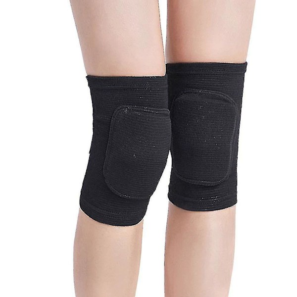 1 Par Barn Halkfria Knäskydd Mjuka Knäskydd Andningsbara Svarta Black S