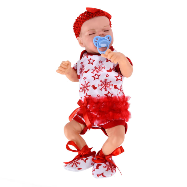 Reborn spedbarnsdukke 18 tommers nyfødt babydukke med klær tåteflaske Gavesamling for barn