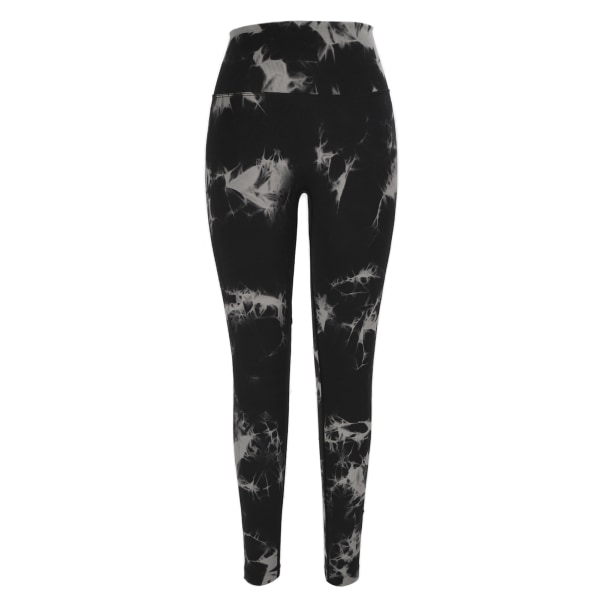 Tie Dye Leggings Sømløs høy midje elastisk Svart Hurtigtørkende Myk Pustende Yoga Leggings for kvinner M