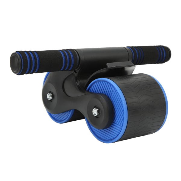 Kaksinkertainen pyöreä vatsapyörät Roller Kotimainen vatsaharjoittelulaite Kotikuntosali Fitness Musta Sininen