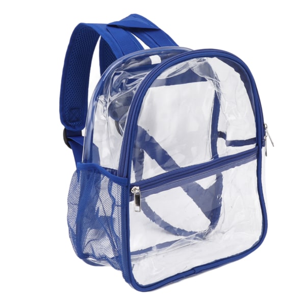 Genomskinlig PVC ryggsäck Bärbar PVC-dragkedja Design Klar ryggsäck med hög kapacitet för skolblå