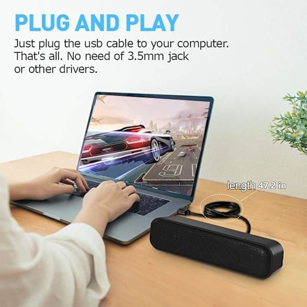 Paris_Høyttaler, Datamaskinhøyttalere, USB PC-høyttalere for skrivebord, datamaskin,