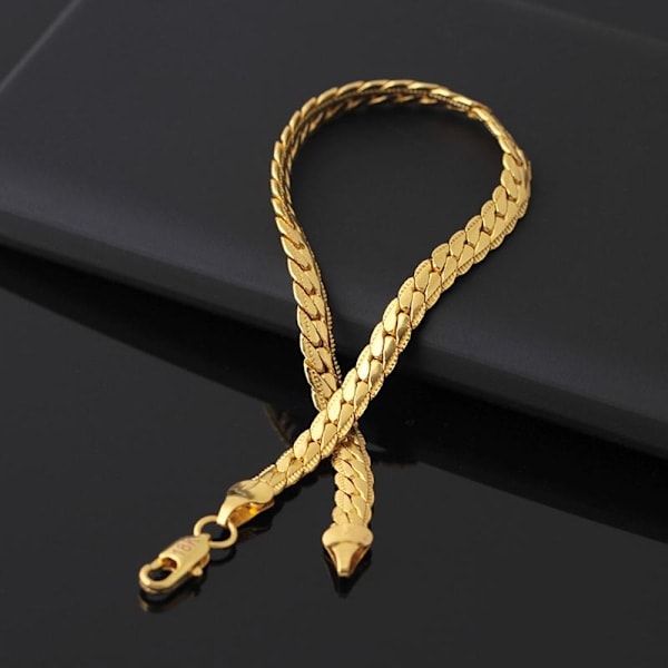 Lyxigt 18K guldpläterat kedjearmband Guld One size