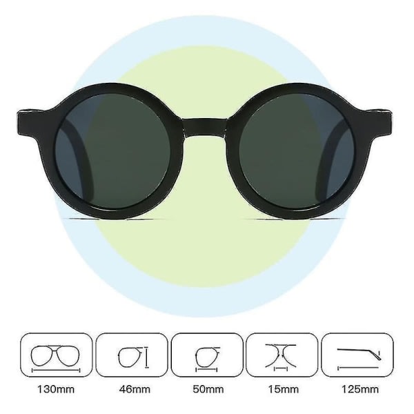 Nya Sommar Barn Vikbara Solglasögon UV-beskyttelse Retro Runda Solglasögon For Flickor Pojkar Strandresor Barn Glasögon Förvaringslåda
