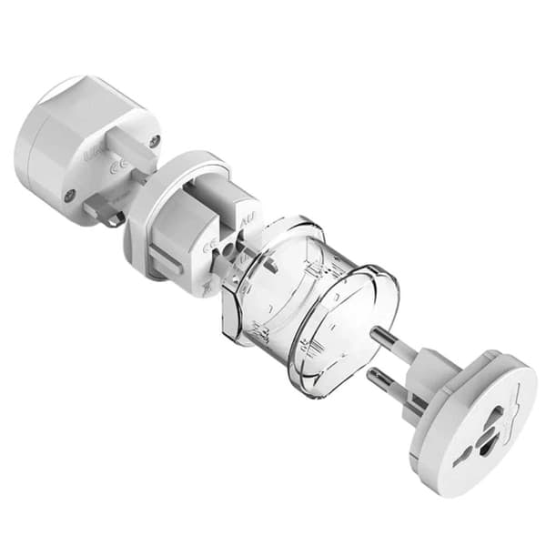 Universal Reiseadapter for Alle Land Hvit—pa