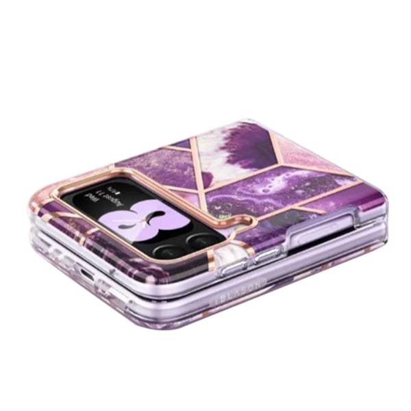 Telefonetui tyndt lys mobiltelefon beskyttelsescover til Samsung Galaxy Z Flip 3 rosa guld galvanisering lilla