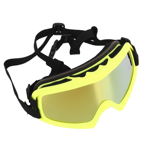 Stora hundsolglasögon UV-skydd Vindtät Dammtät Ögonskydd Hundglasögon med justerbar rem Röd lins Gul ram