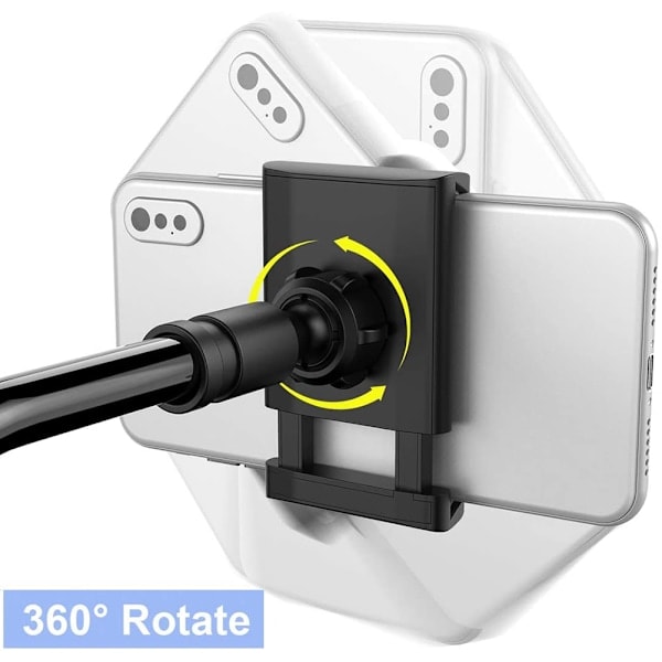Webcam-stativ for mobiltelefon med universelle 1/4-tommers skruer, fleksibel arm, 360 graders rotasjon, skrivebords- og sengfeste, svanehals