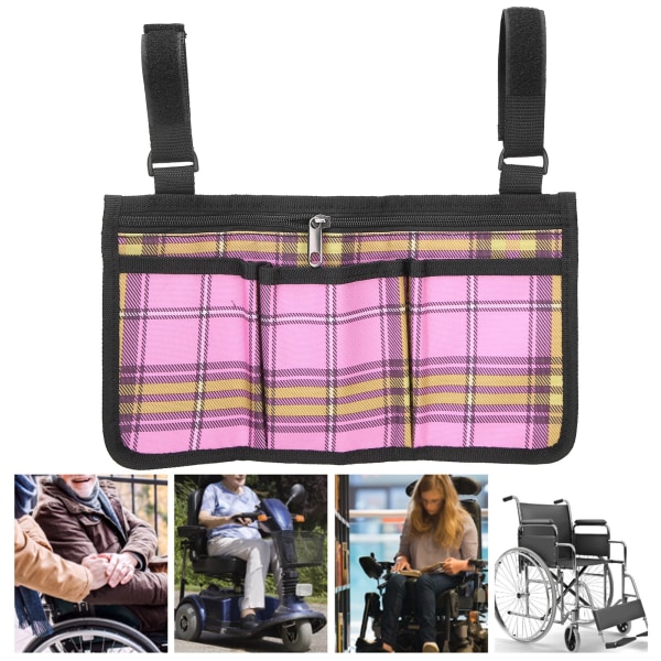 Multifunktionel kørestolssidetaske Holdbar vandtæt stol-sidelomme opbevaringstaske