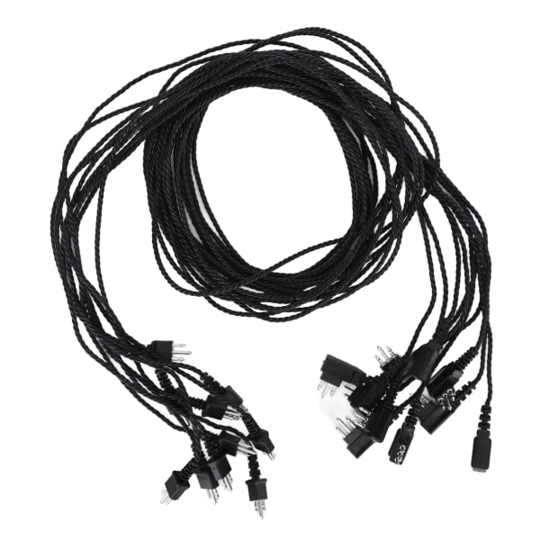 10 st hörapparattråd trekärnigt hörlurstråd tvinnat rep Ersättningsmottagarekabel Svart