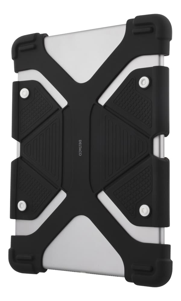 DELTACO silikonecover til 9-11,6\" tablets, stativ, sort
