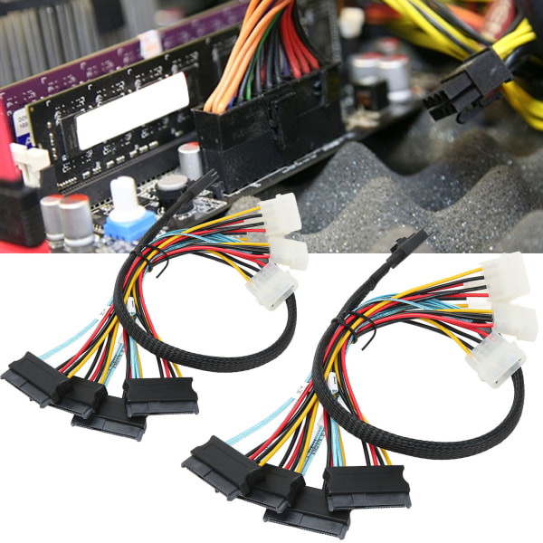 Seriell ATA-kabel 12 Gbps høyhastighets SATA8087 SFF8482 4-pinners adapterlinje for overføring 1m / 3.28ft