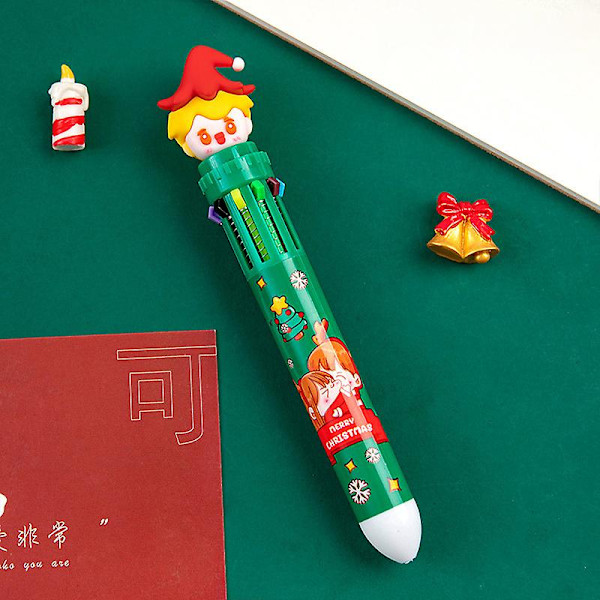 10 färger Julgran Gelpenna Söt Kawaii Kulspetspenna Flerfärgad Penna style 1