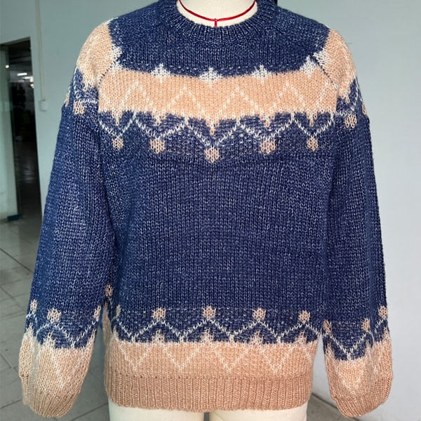 Klassisk Mohair Stickad Tröja För Höst Vinter Andas Och Svart black L